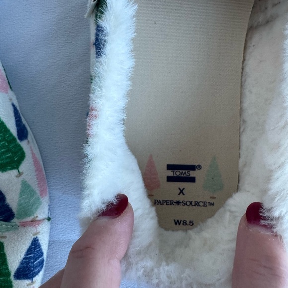 TOMS X Paper Source White Bottle Brush Trees Alpargata Ortholite Slip-On 8.5 - Picture 9 of 9